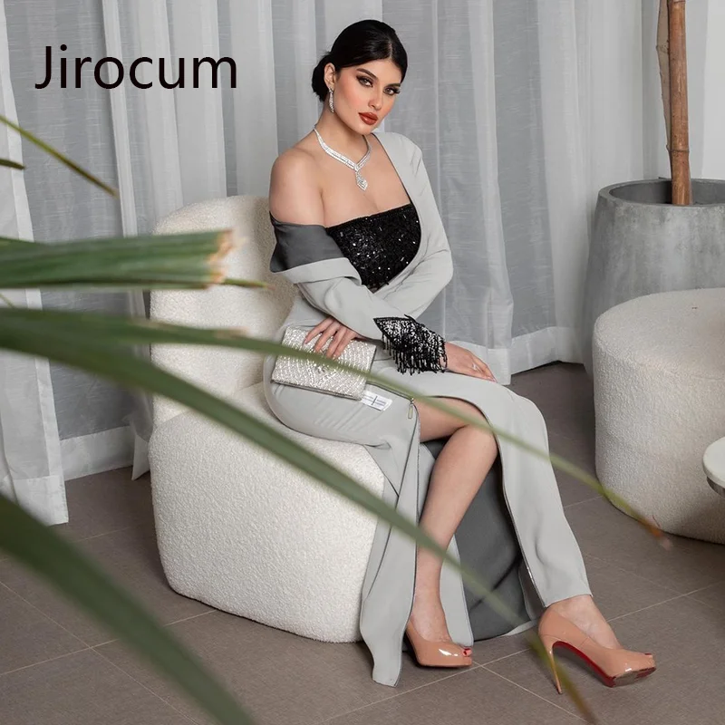 Jirocum-vestido de noche de un hombro para mujer, elegante vestido de sirena con cremallera para fiesta de noche, ocasión Formal, brillante, fiesta de graduación