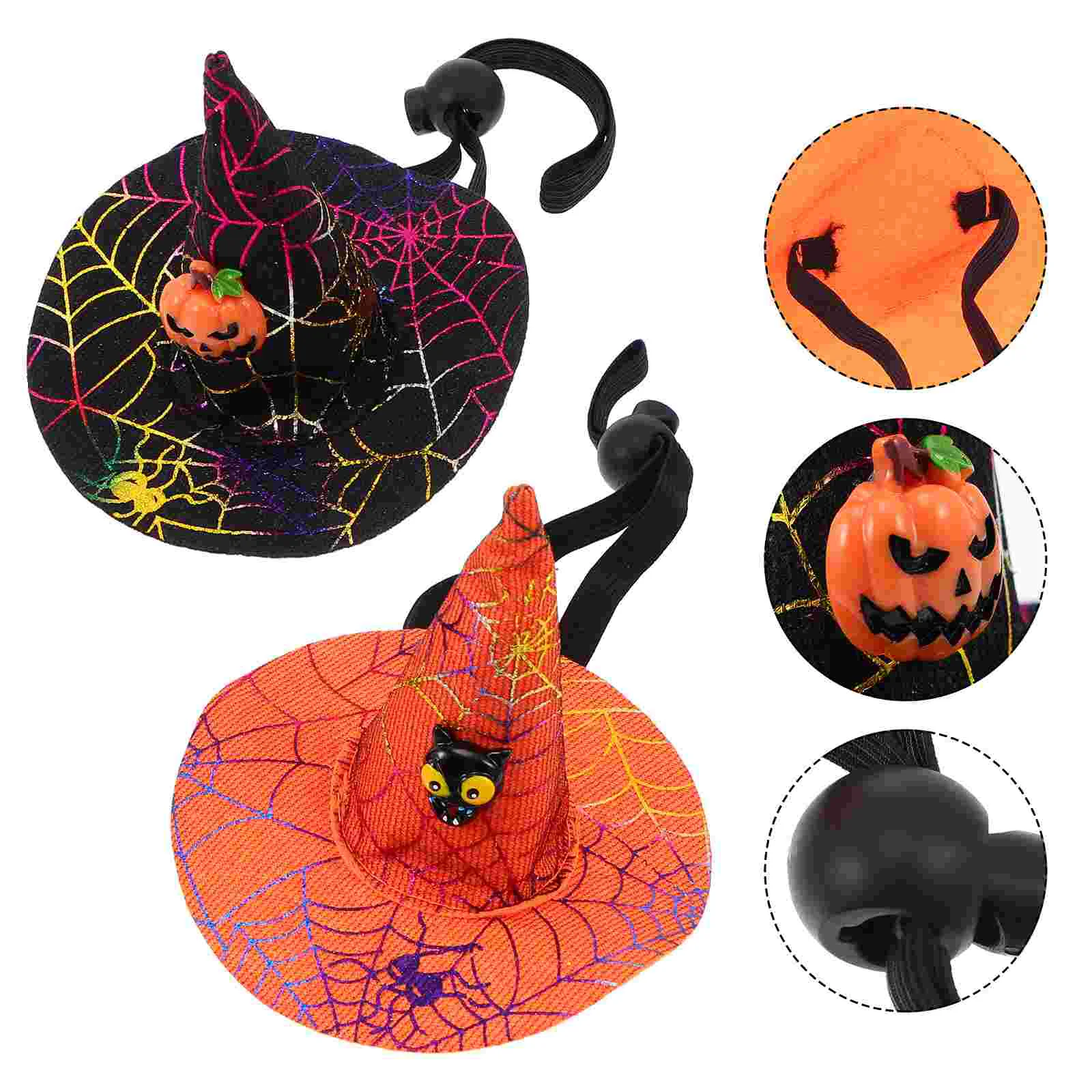 2 Pcs Vampire Costume Pet Halloween Dog Headwear Cat Headdress Witch Hat Festival Themed Hair Accessories Decorate Accessory