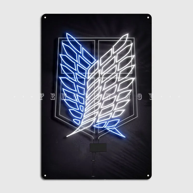 Snk Scout Regiment Neon Poster Metal Plaque Printing Party Wall Mural Mural Painting Tin Sign Poster