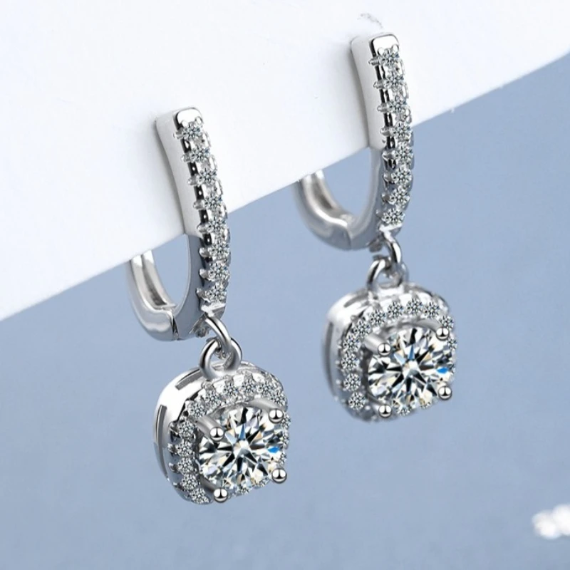 New 925 Sterling Silver Earrings Classics Noble for Women Luxury Wedding Jewelry Elegant Female Accessories Fashion Gift Party