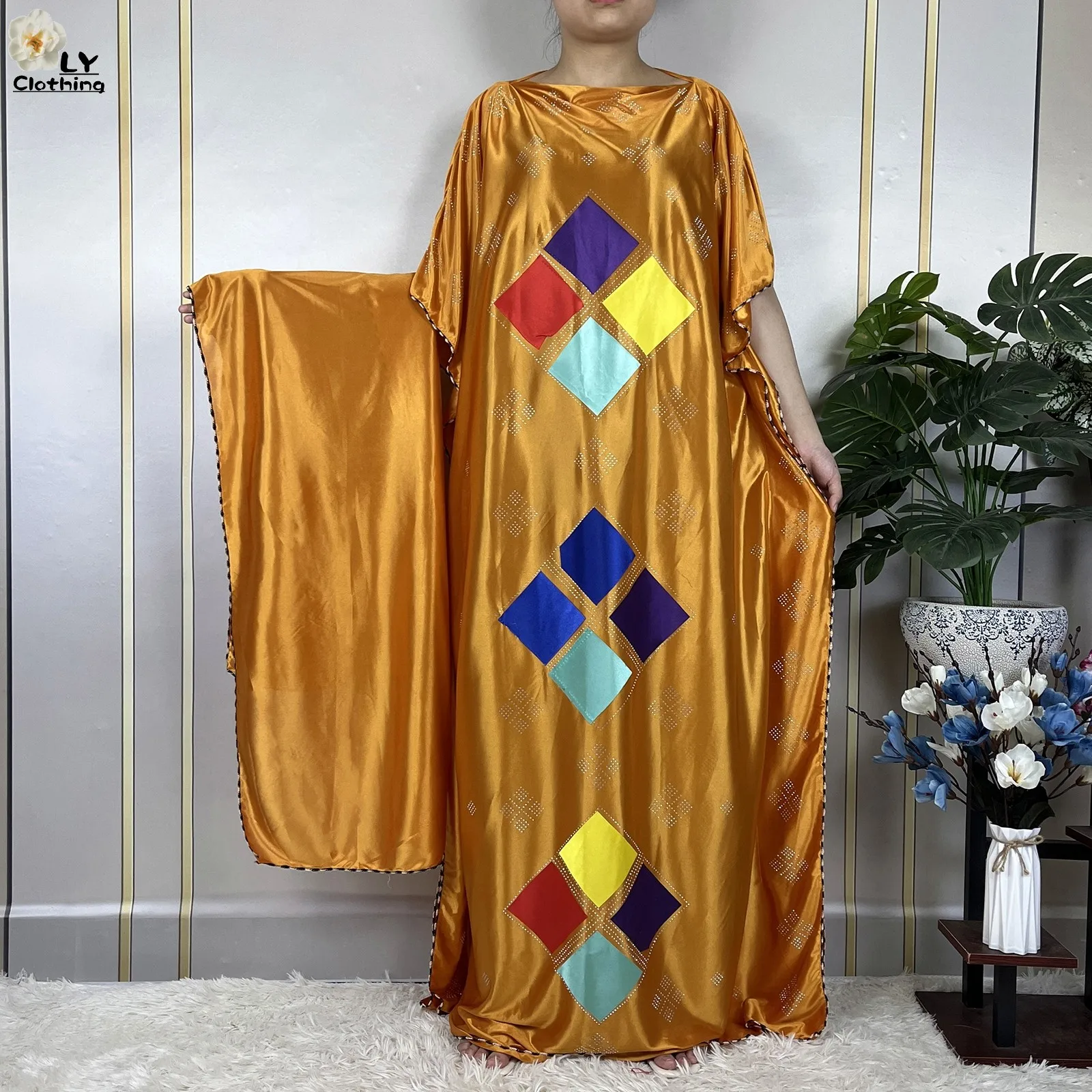 African Abaya Summer Short Sleeve Women Robe Dashiki 2023 New Dubai Women Soft Cotton Diamonds Dress Turkey Islamic Clothes