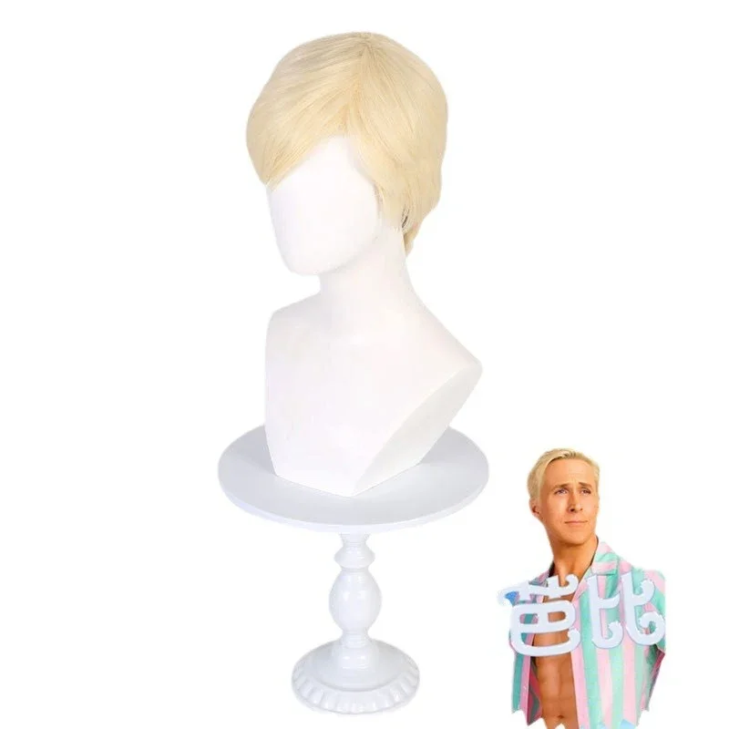 الرجل الذهبي الشعر القصير أربي أفلام الذكور الرصاص كين تأثيري شعر مستعار euramerican ملابس يومية موضة مقلد الشعر عطلة ارتداء شعر مستعار كامل #5