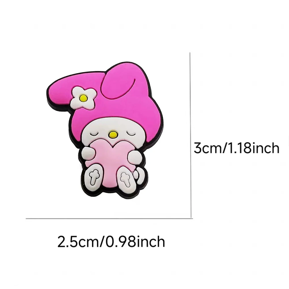 10-100pcs Mesuca Cute My Melody Cinnamoroll Cartoon PVC Shoe Charms Accessories DIY Detachable Waterproof Shoe Decorations Gifts