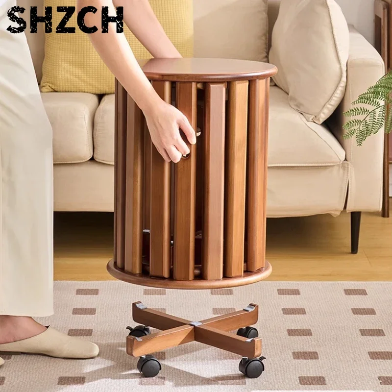 natural-bamboo-dining-stool-creative-four-in-one-round-stools-living-room-stacked-side-table-with-mobile-base-modern-furniture