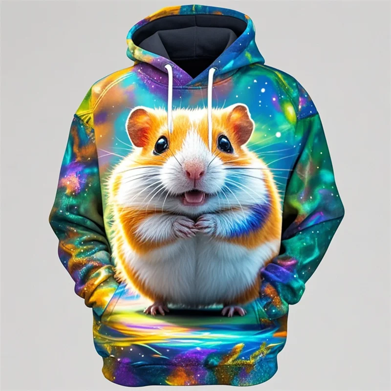 Cute Animal 3D Printing Hamsters Hoodies For Women Funny Streetwear Hooded Sweatshirts Casual Mens Pullovers Unisex Hooded Hoody