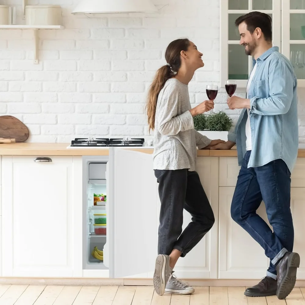 4.3 Cu.Ft Mini Refrigerator With Freezer Compact Single Door Small Fridge for Bedroom, Office Room Portable Refrigerator With 7