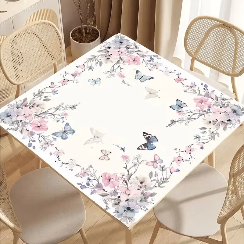 Square Mahjong Table Mat With Floral Retro Printing, Anti Slip And Noise Reducing Game Mat, Table Game Desktop Decoration