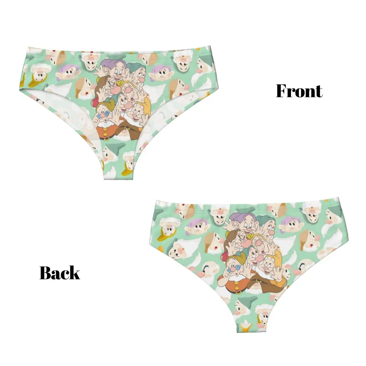 Aangepaste sneeuwwitje en de zeven dwergen dames de zeven dwergen klassieke korte slipje vrouwelijke zachte ondergoed onderbroek