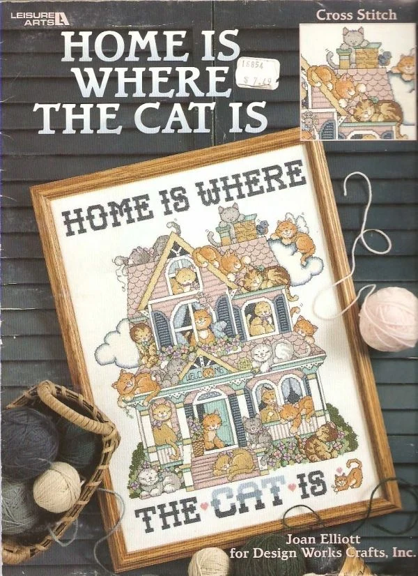 Chinese Cross Stitch Kits, Embroidery Needlework Sets, Sweet Cat House, 47-57, 16CT, 14CT, 18CT, DIY