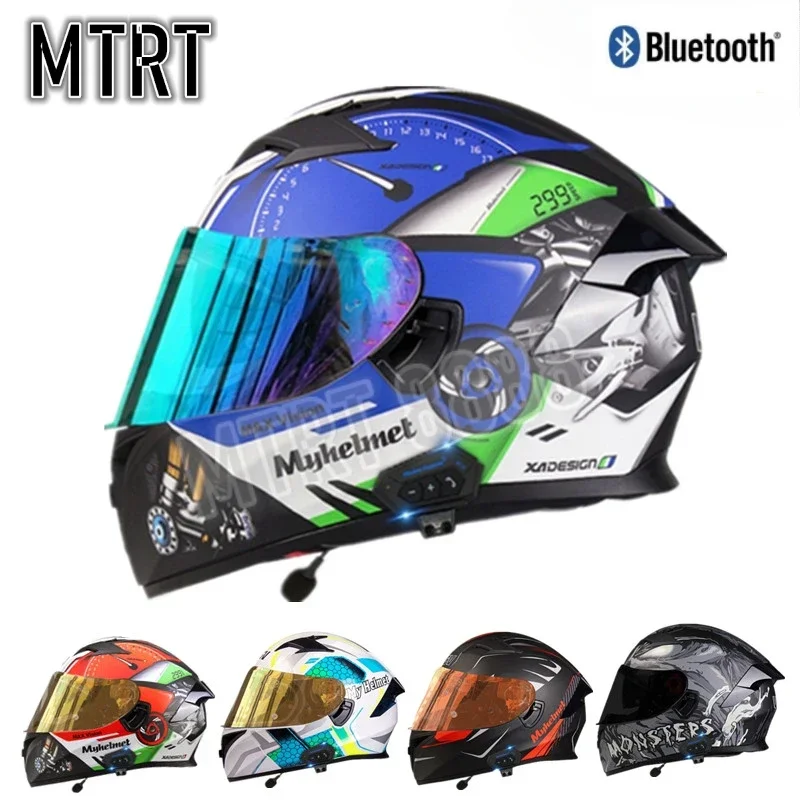 VGV Motorcycle Bluetooth Helmets Crash Motorbike Helmet Men Women Motocross Double Visor DOT Approved Casco Capacete Casque