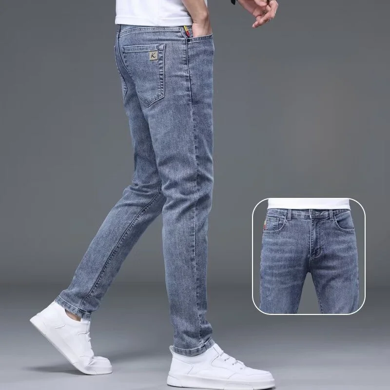 

Новые мужские джинсы на весну-лето: приталенные, прямые, эластичные, с вышивкой, повседневные брюки для молодежи