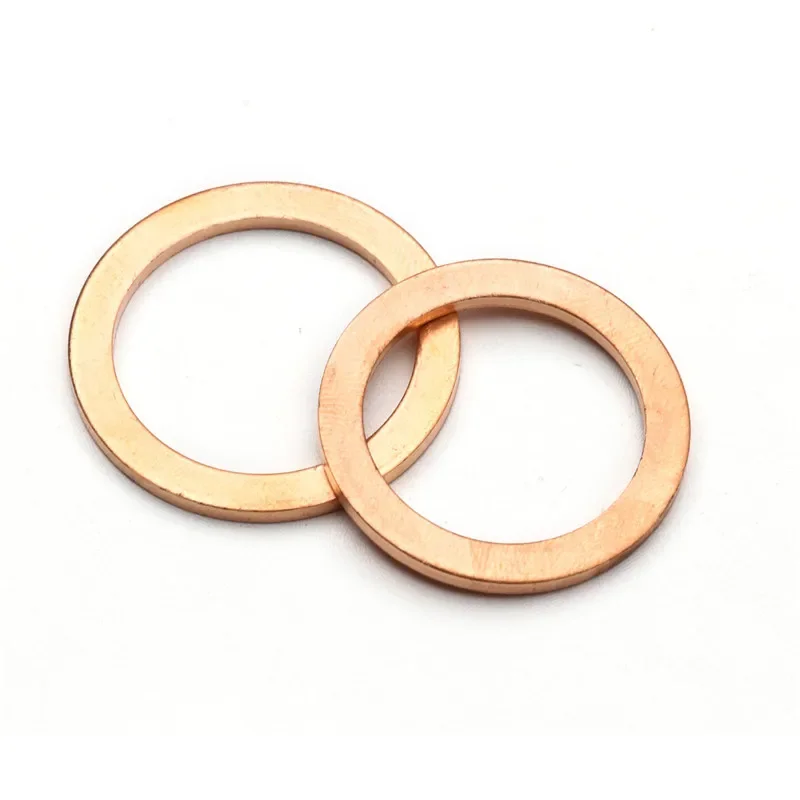 Arandela de cobre sólido de 500 piezas, junta de anillo plano, tapón de sumidero, accesorios de aceite, arandelas de sellado, sujetador, accesorios de Hardware