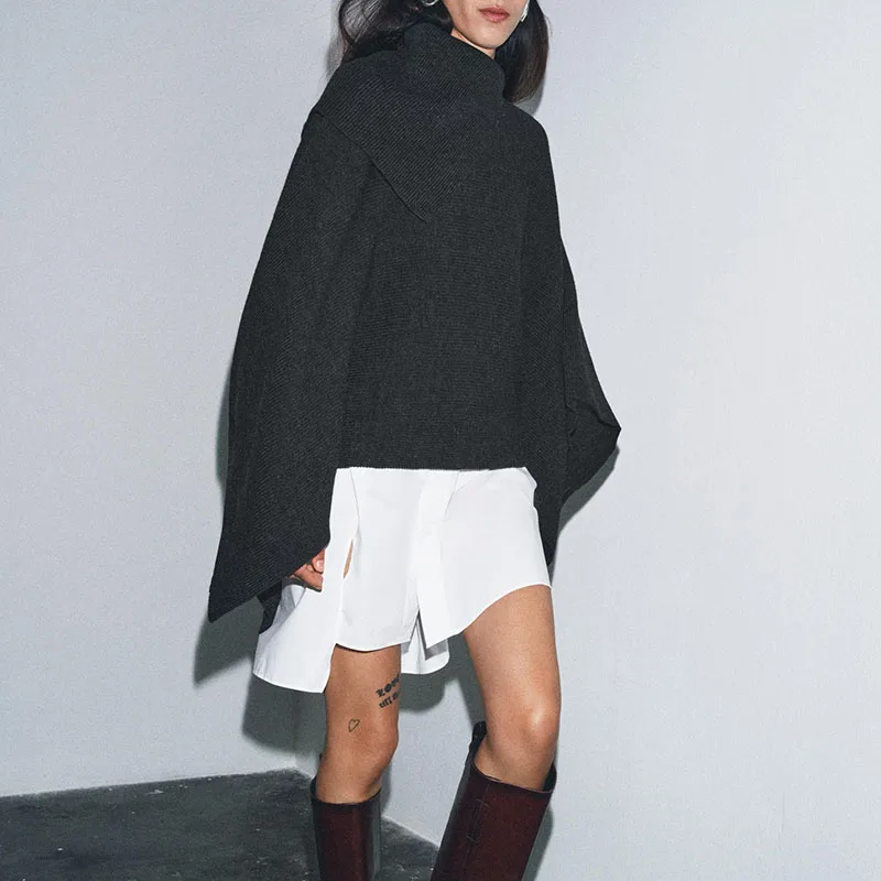 Neue Ankunft Herbst Casual Lose Einfache Asymmetrische Kragen Gugel Ne Mantel frauen Faion Oberbekleidung Ele Sli Design