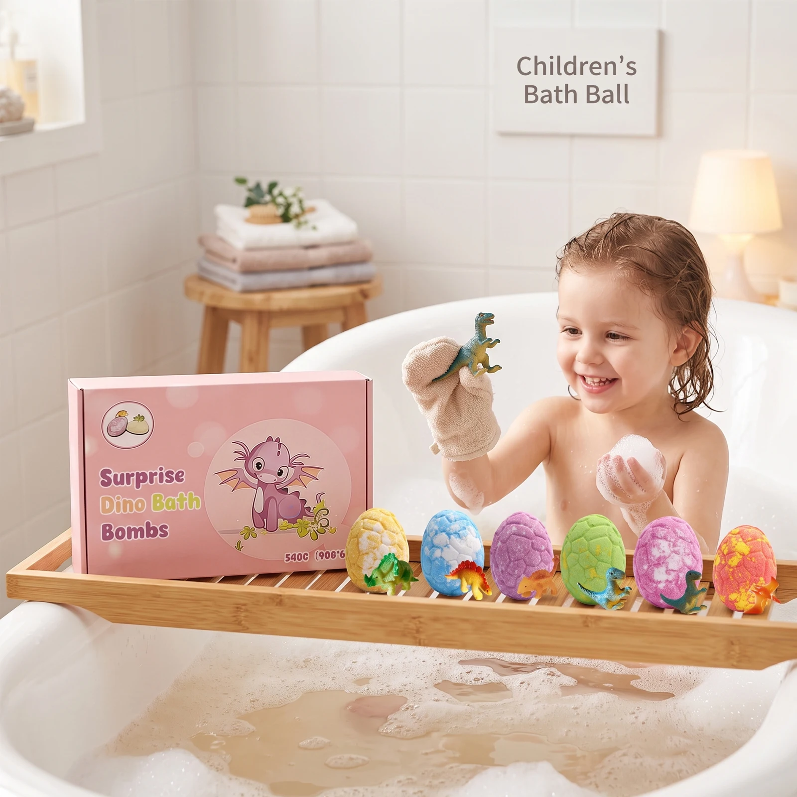 Surprise Dino Egg Bath Bombs for Kids,Mild Non-irritating Bubble Bath Fizzy Balls with Assorted Dinosaur Fun Bath Bombs Gift