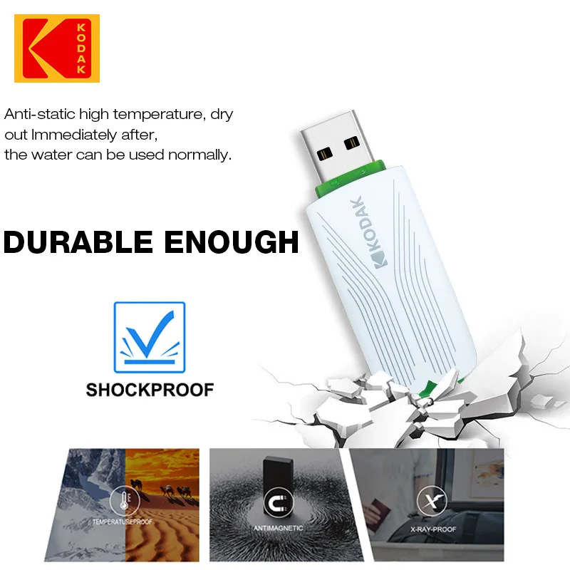 Kodak 16GB USB 2.0 Flash Drive High Speed U Disk - 5 Colors All-in-One Portable Storage Multi-Device Support