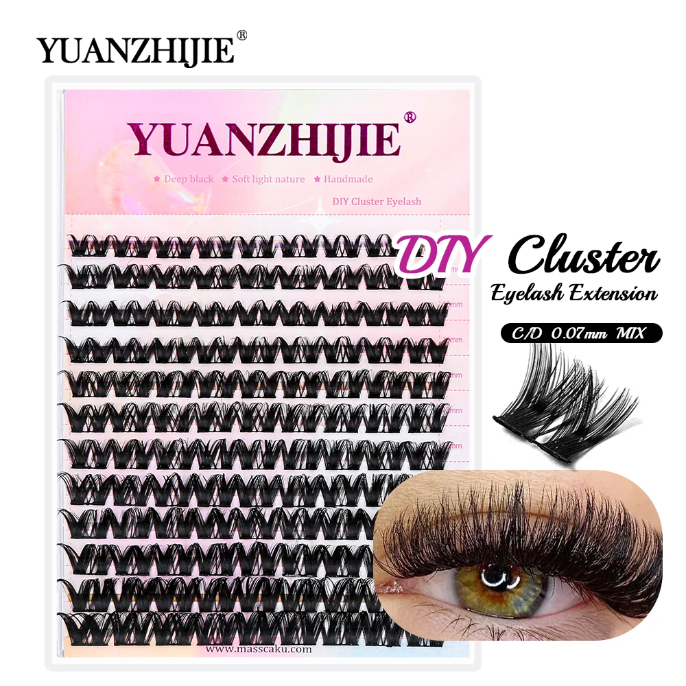 

Factory Wholesale Soft Fluffy Band Pre-cut Segment Cluster Eyelashes Multi-style Individual DIY Cluster Lashes Extension at Home