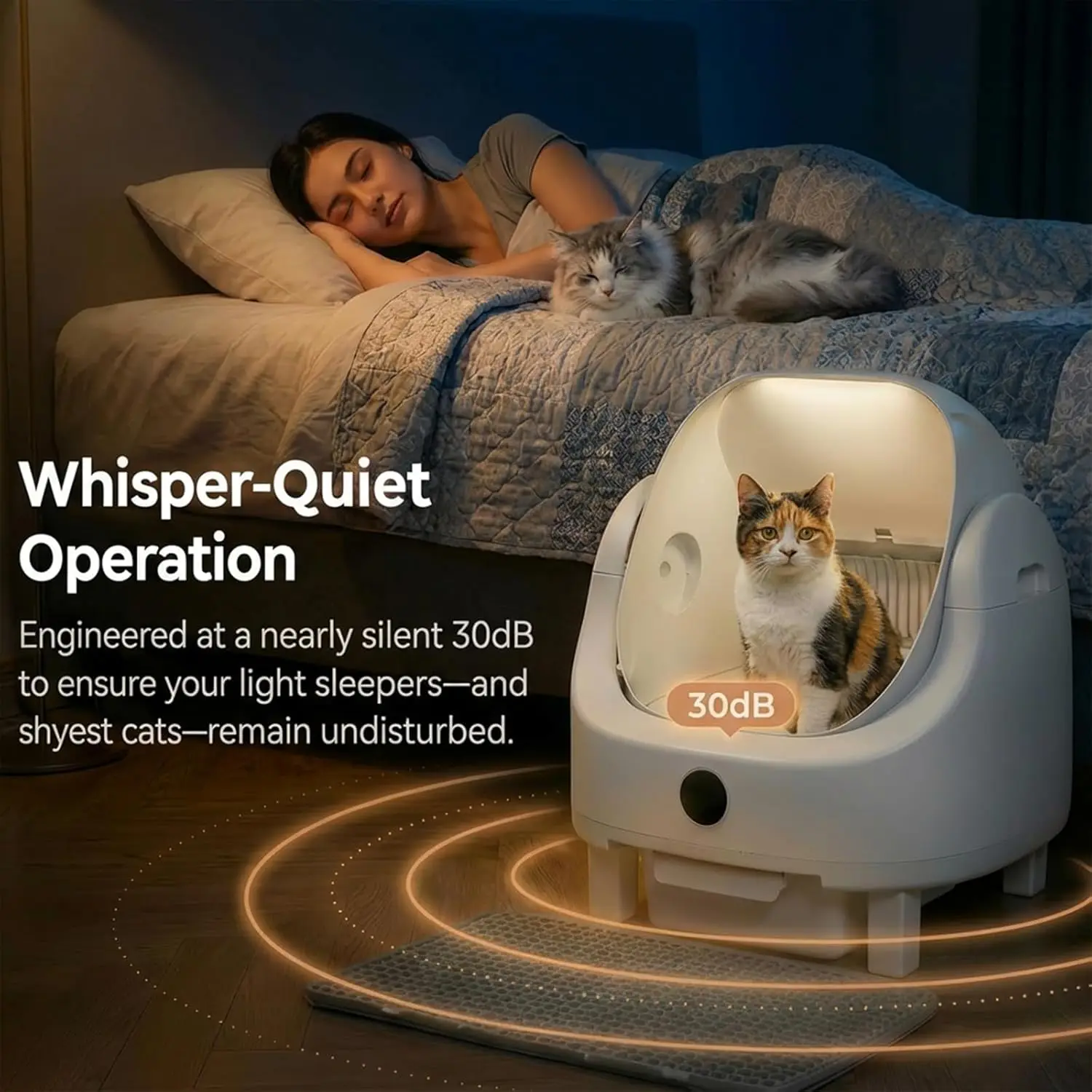 65L Automatic Self Cleaning Enclosed   Box Odor Free Safety   Top Open for Large Multi Cats Cat   Box