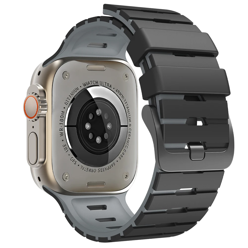 Silikon-Sportarmband für Apple Watch Band 49mm 46mm 45mm 44mm 42mm Correa Armband iWatch Series 11 10 9 8 7 6 5 SE3 Ultra 3 2