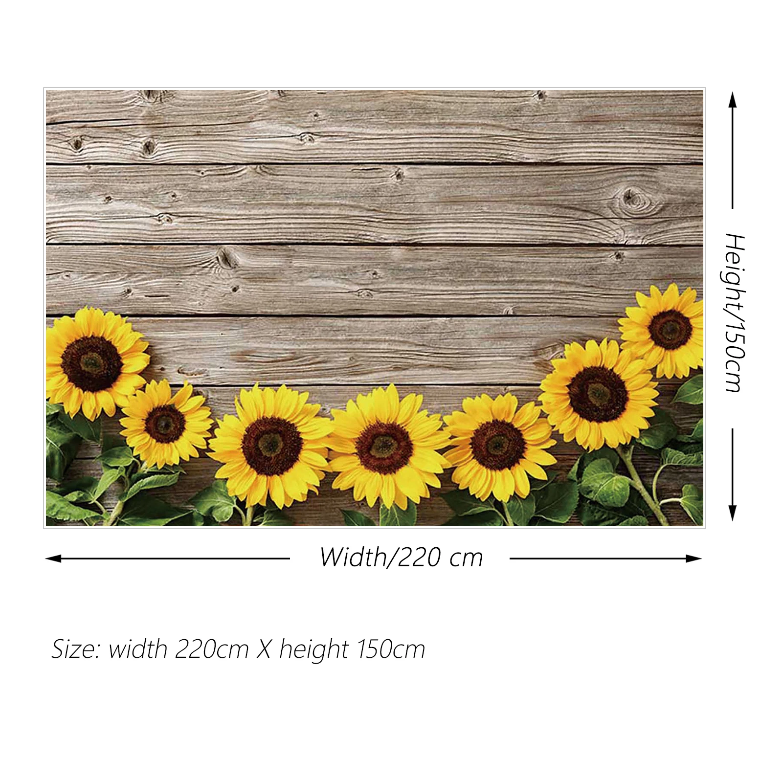 MOON.QG ひまわりブラウンボード背景写真撮影板木製パーティー装飾 Photozone 背景ベビーフォトスタジオ小道具