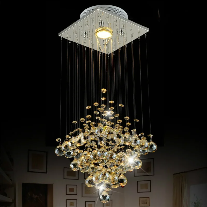 Luksusowy żyrandol nowoczesna oprawa oświetleniowa wiszący przewód lampy wiszące bursztynowa kryształowa oprawa do wejścia, przejścia, korytarza