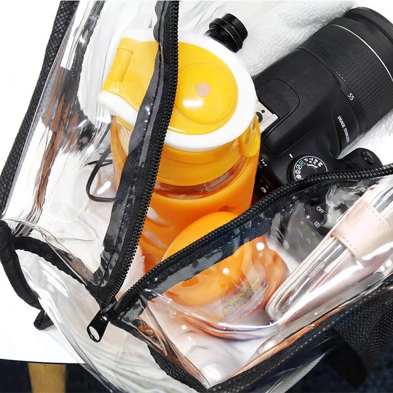 1/4 pçs sacolas claras grande capacidade bolsa de ombro com zíper portátil pvc saco de armazenamento de maquiagem para mulheres senhora bolsa de compras