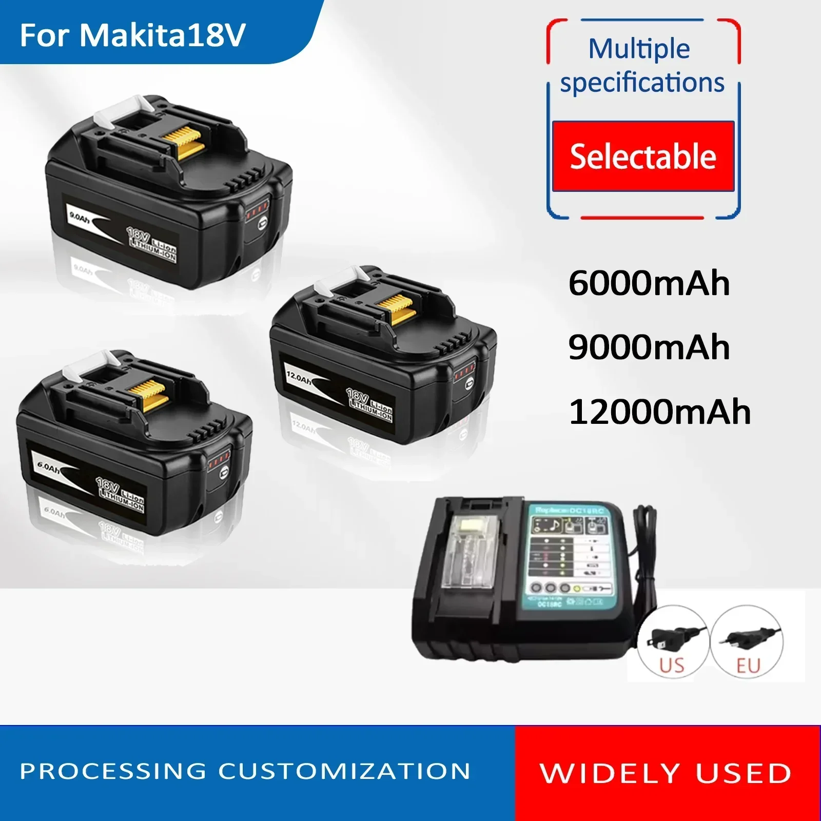 18V 12.0Ah suitable for Makita original lithium ion replacement LXT BL1860B BL1860 BL1850 Makita rechargeable tool battery