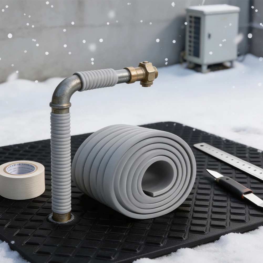 8cmx5m Foam Outer Pipe Insulation For High Density Anti-Frost Heat Protection Outdoor Sanitary Heating Copper Water Pipe