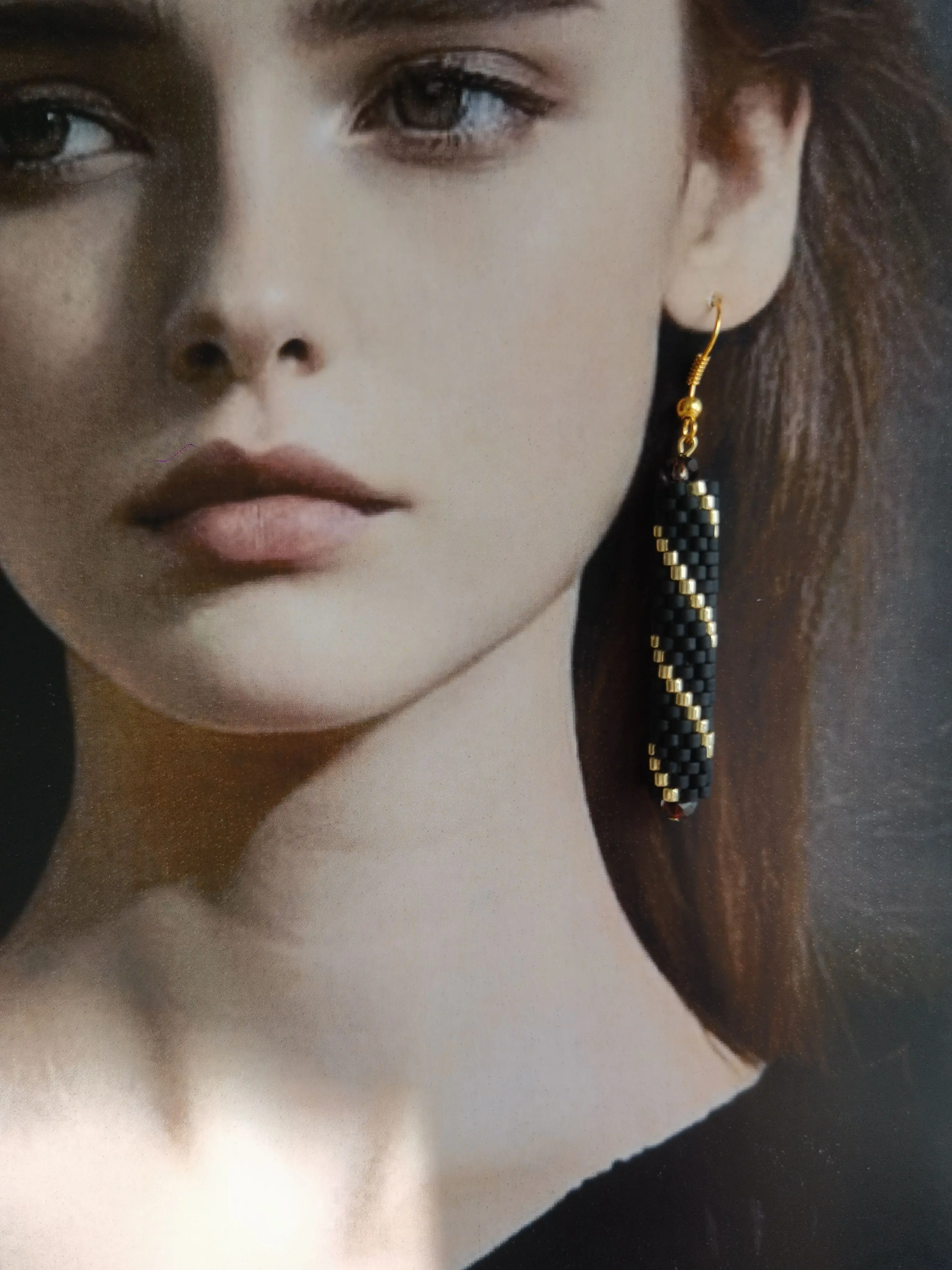 

Rice bead earrings Cylinder Originality Hand knitting Alloy Fashion Bohemia Simple Female Beaded earrings