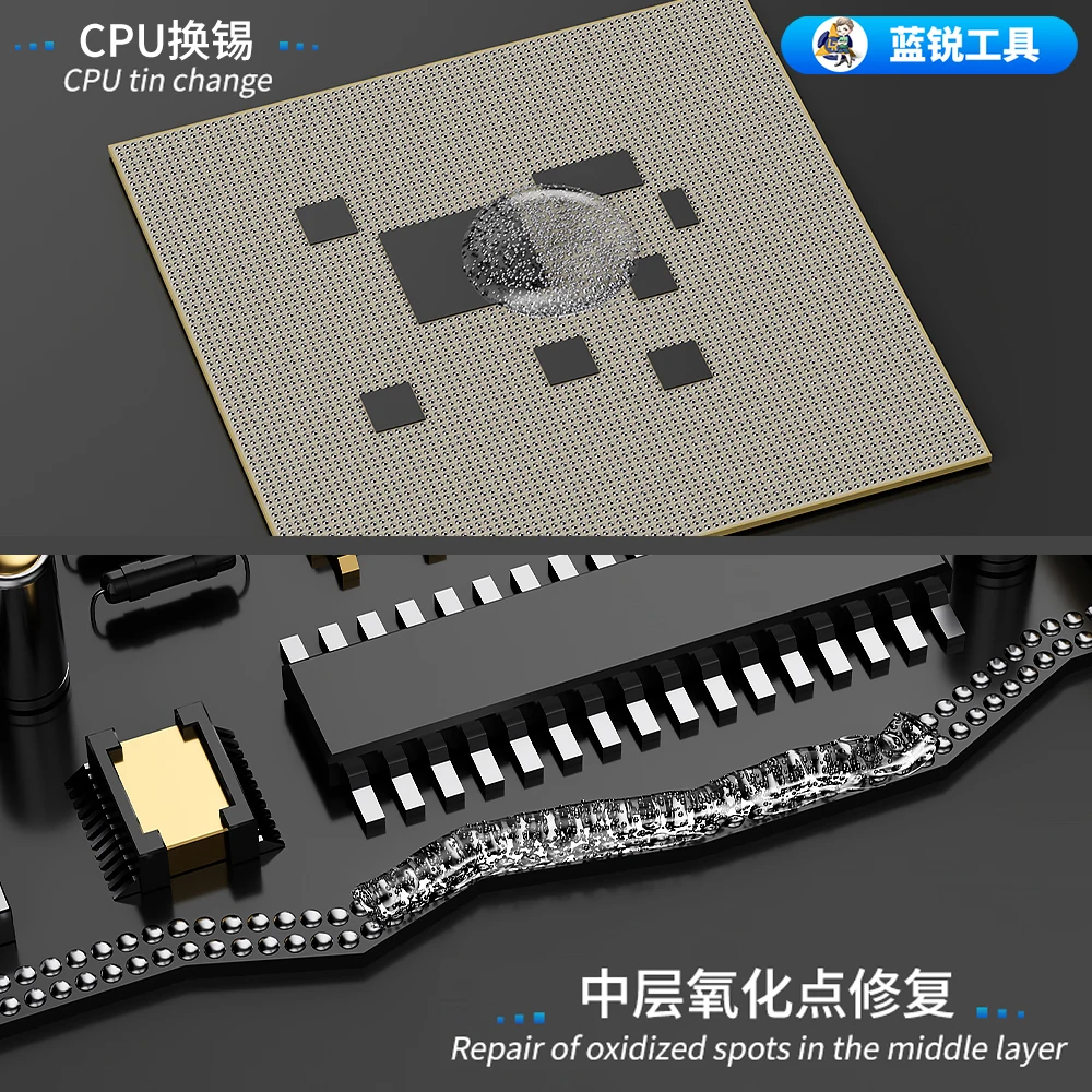 LANRUI K9 15ml Thixotropic De Sulfurization Paste for Fingerprint Route/Battery Seat/Tail Plug Welding Repair Desoldering Paste