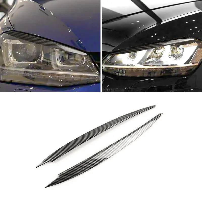 

ABS Car Accessories Headlight Eyebrow Cover Trim Strip For VW Golf 7 MK7 R-Line GTI GTD GTE TDI TSI MPI 2014 2015 2016 2017 2018