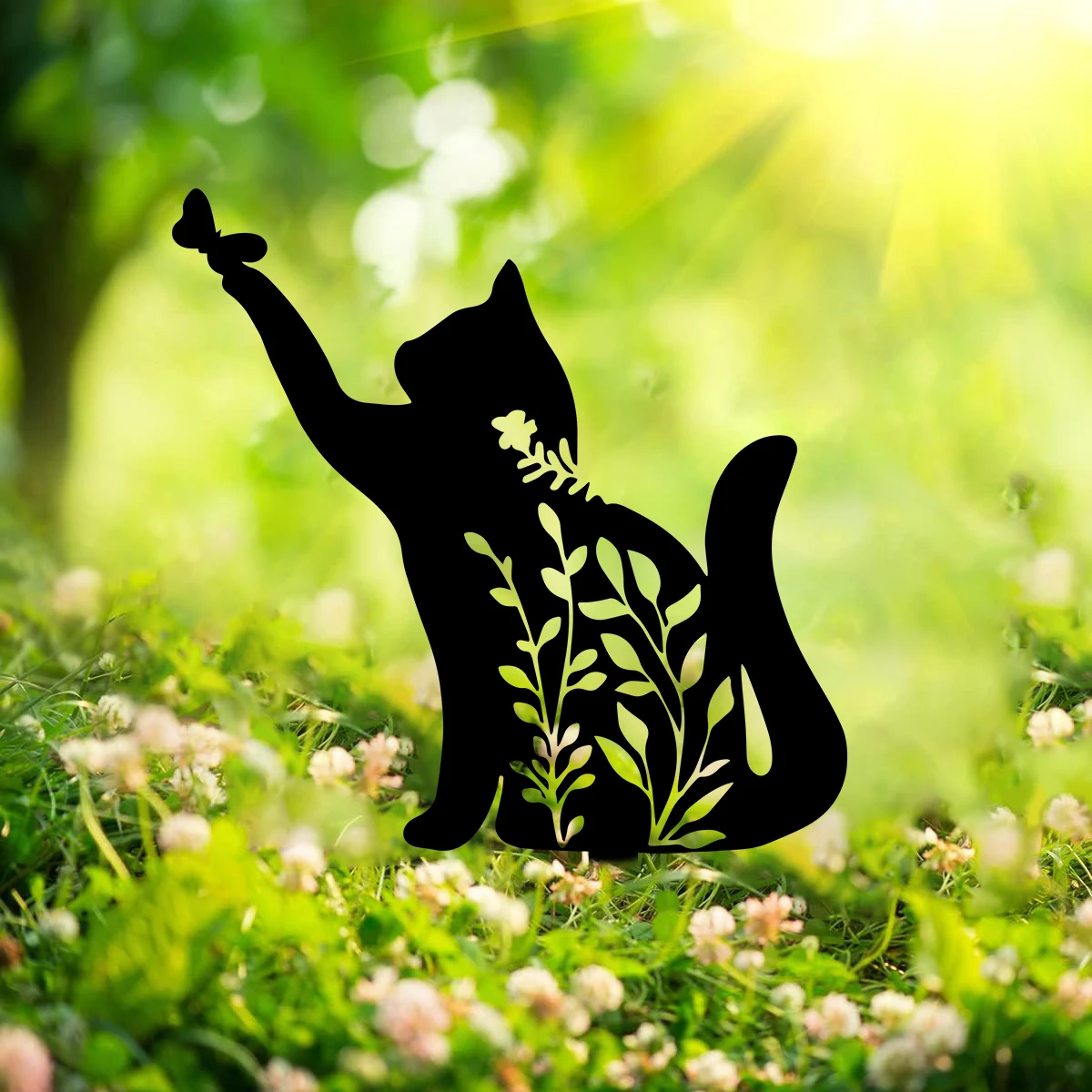 Estaca de Metal para jardín, estatua de placa de silueta de inserción para patio, césped, Halloween, decoración de otoño, regalo para jardinera, 1 unidad