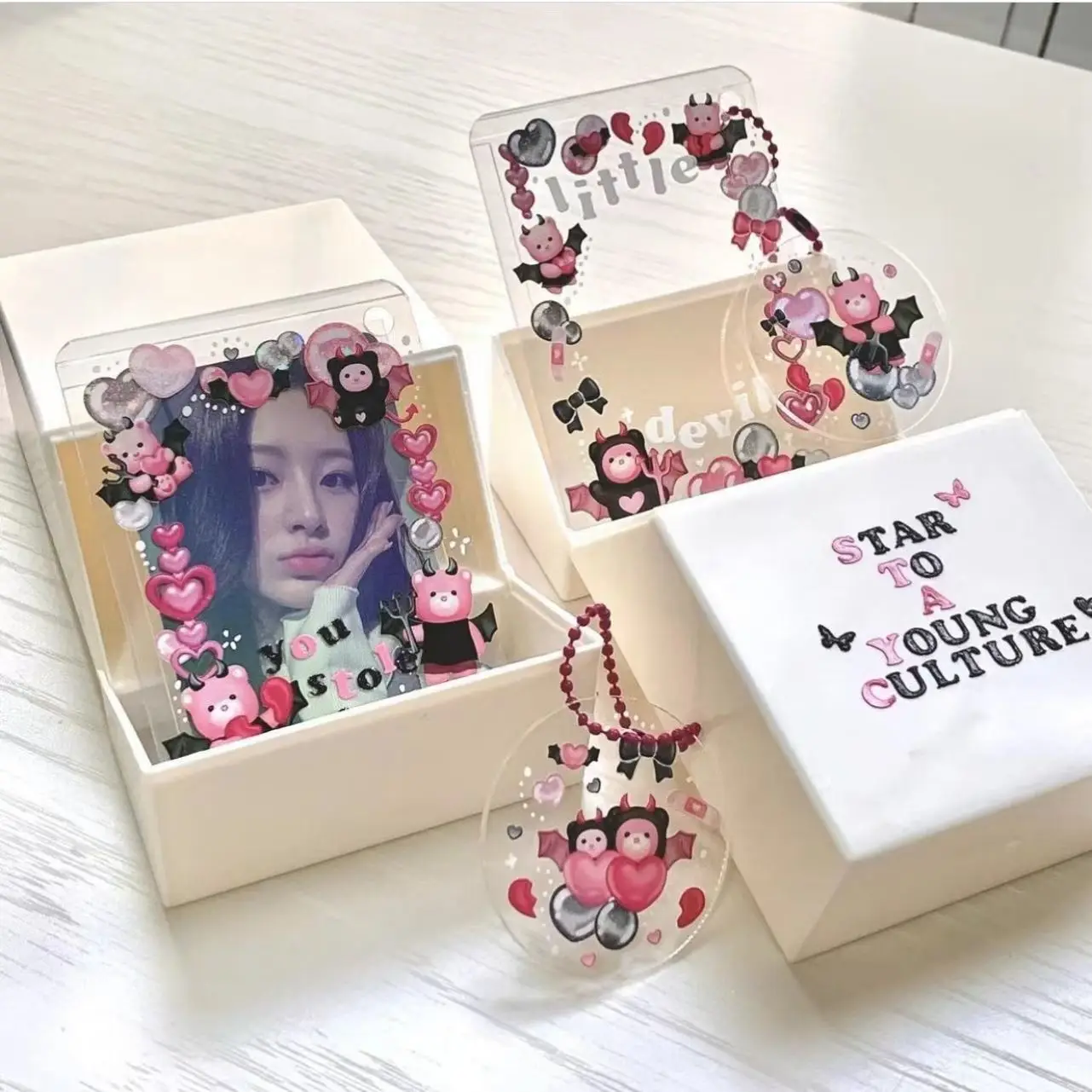 SKYSONIC INS ABS Flip Storage Box Multifunctional Dustproof Organizer Photocards, Sleeves,Small Card Film Sorting White Box