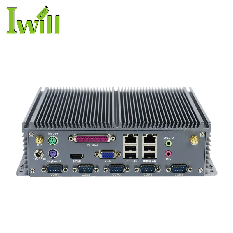 OEM Factory J1900 Chipset Fanless Box PC LPT 2RTL8111E LAN 6COM RS232 RS485 8USB Industrial Mini PC IoT Solutions Products Stock