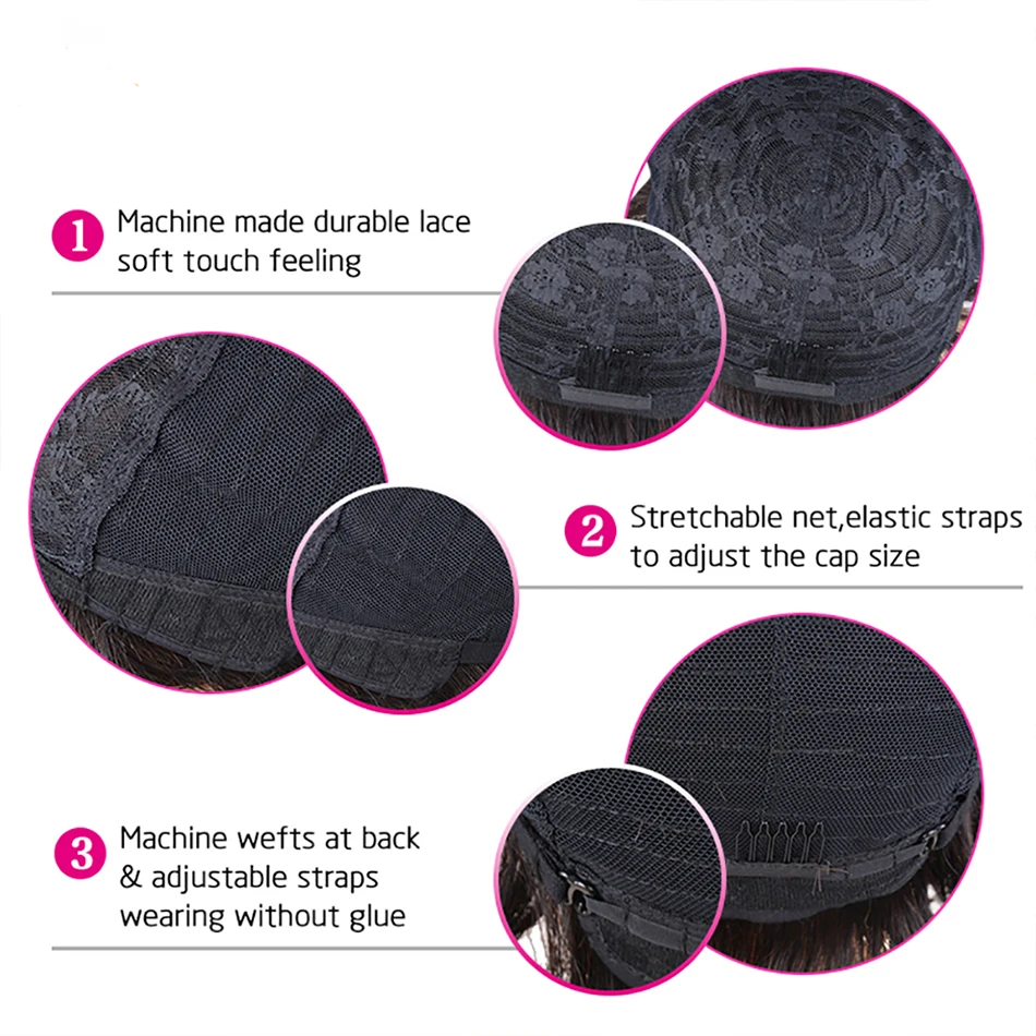 قصيرة عابث قطع باروكة من شعر طبيعي عابث شعر مستعار مجعد البرازيلي شعر ريمي للنساء آلة صنع الأفرو بيكسي تجعيد الشعر 100% خصلات الشعر المستعار الإنسان