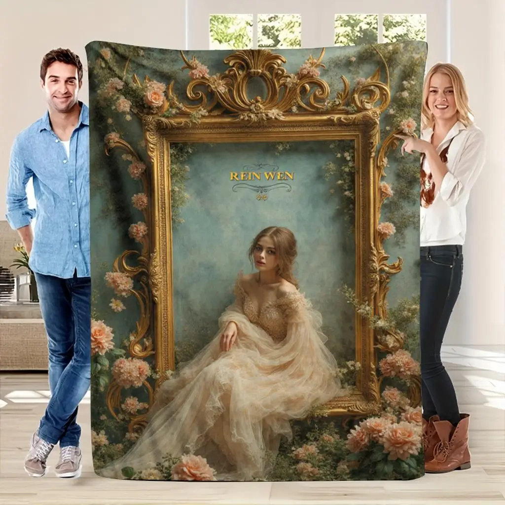 Vintage Gothic Queen Art Blanket Throw Bedspread Renaissance Royal Decor Luxury Aesthetic Cover 150x200cm