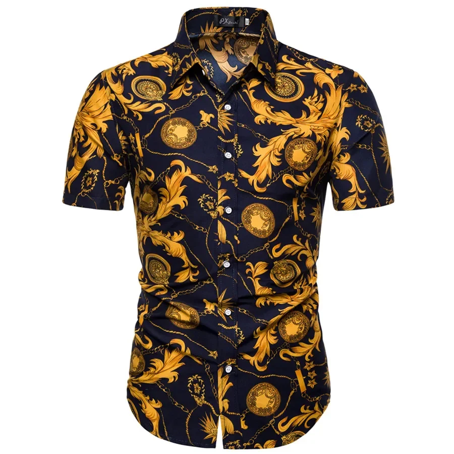 

Hot Summer New Men Breathable Beach Short Sleeve Flower 3D Printed Lapel Shirt 2024 Fashion Casual Men's Cardigan