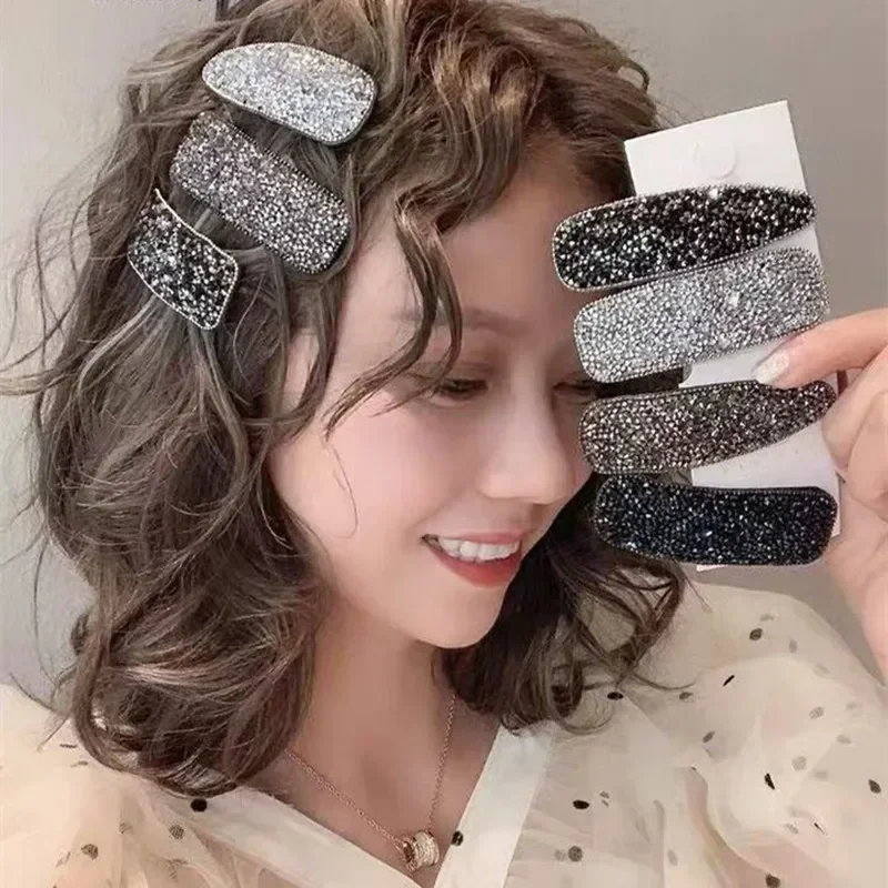 Koreański brokat cekiny metalowe spinki do włosów kobiety dziewczęta moda grzywka spinki do włosów klipsy BB Barrettes nakrycia głowy akcesoria do stylizacji włosów