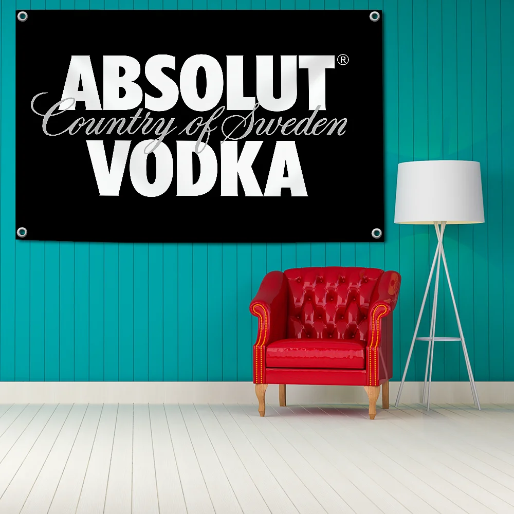 ABSOLUT VODKA Flag Hanging Flags 2×3ft 3×5ft Banner for Garage Wall Tapestry Curtain Rcing Flag 90x150cm Banner for Garage Bar