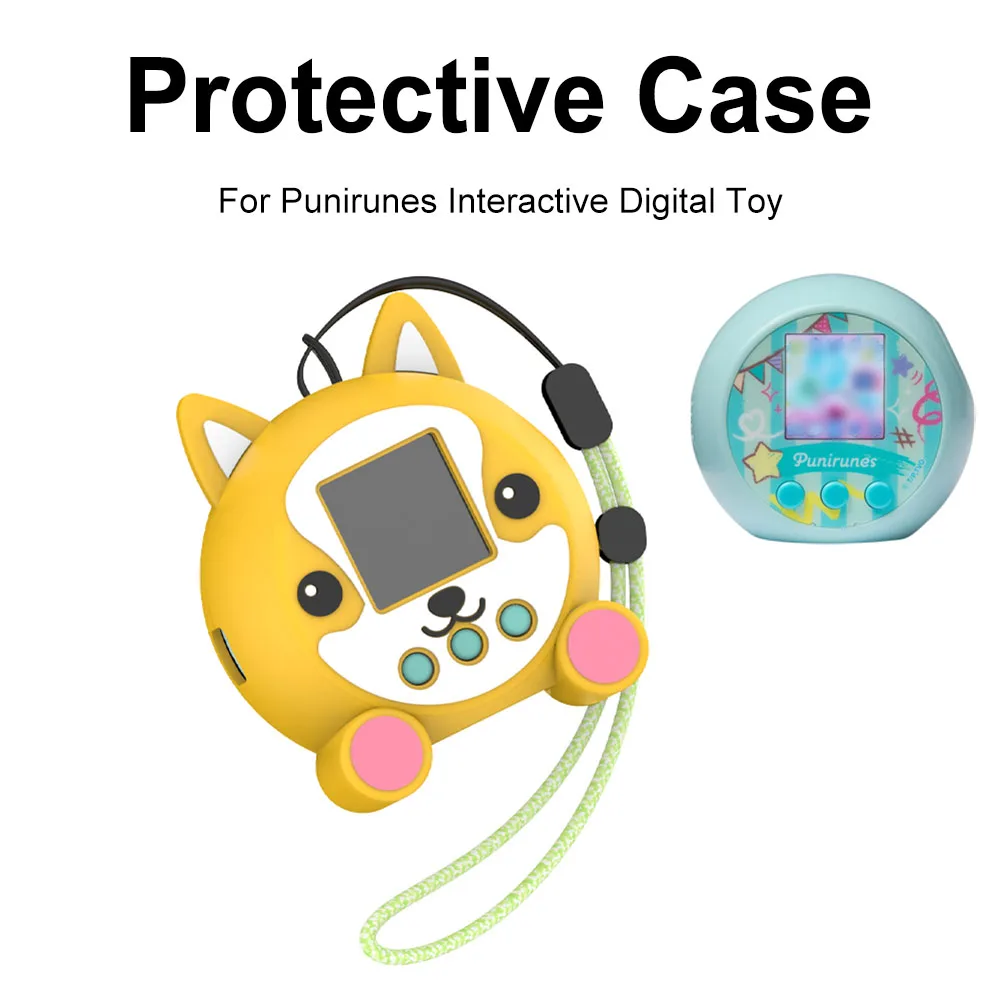 Silicone Case Shockproof Cartoon Protective Cover with Lanyard Protector Cover Compatible with Punirunes Interactive Digital Toy