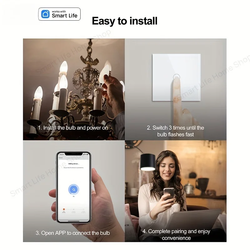Tuya Smart LED Bulb, A19, E27 Base, Bluetooth Connectivity, Adjustable Colors, Compatible with Alexa and Google Home
