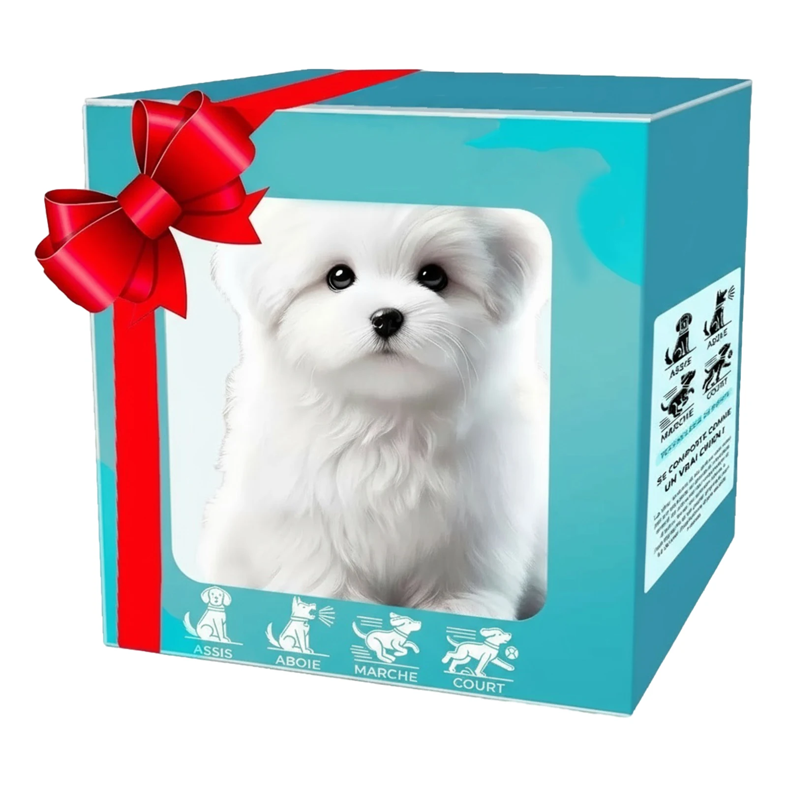 ของเล่นตุ๊กตาสุนัขหุ่นยนต์ขนนุ่ม เสียงเห่าเหมือนจริง ของเล่นสัตว์ยัดไส้ หางกระดิกได้ เดินได้แบบอิเล็กทรอนิกส์  จำลองลูกสุนัข