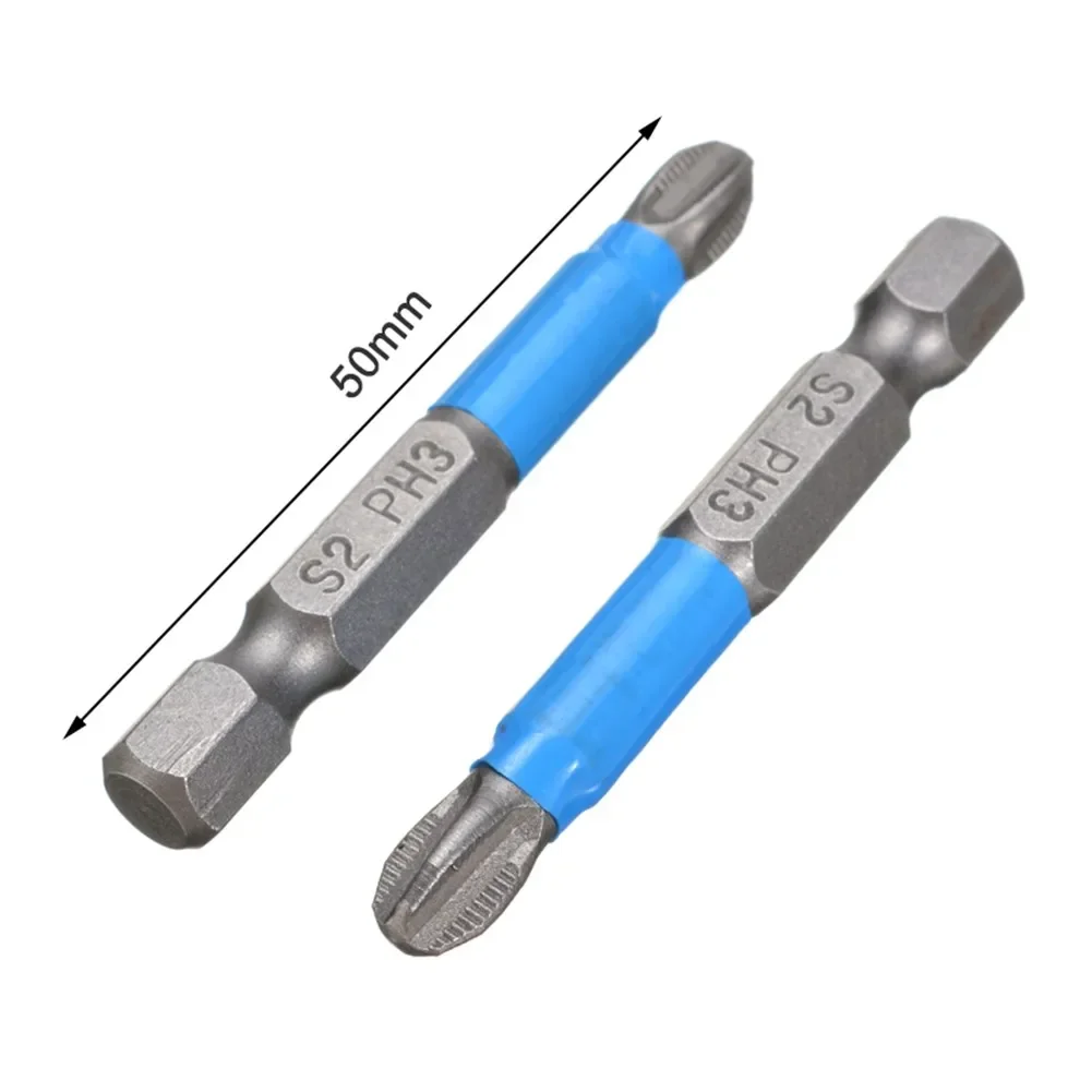 6PCS Anti Non-slip Screwdriver Bit Set S2 Alloy Steel Screwdriver Magnetic Electric Impact 50mm PH1/PH2/PH3/PZ1/PZ2/PZ3