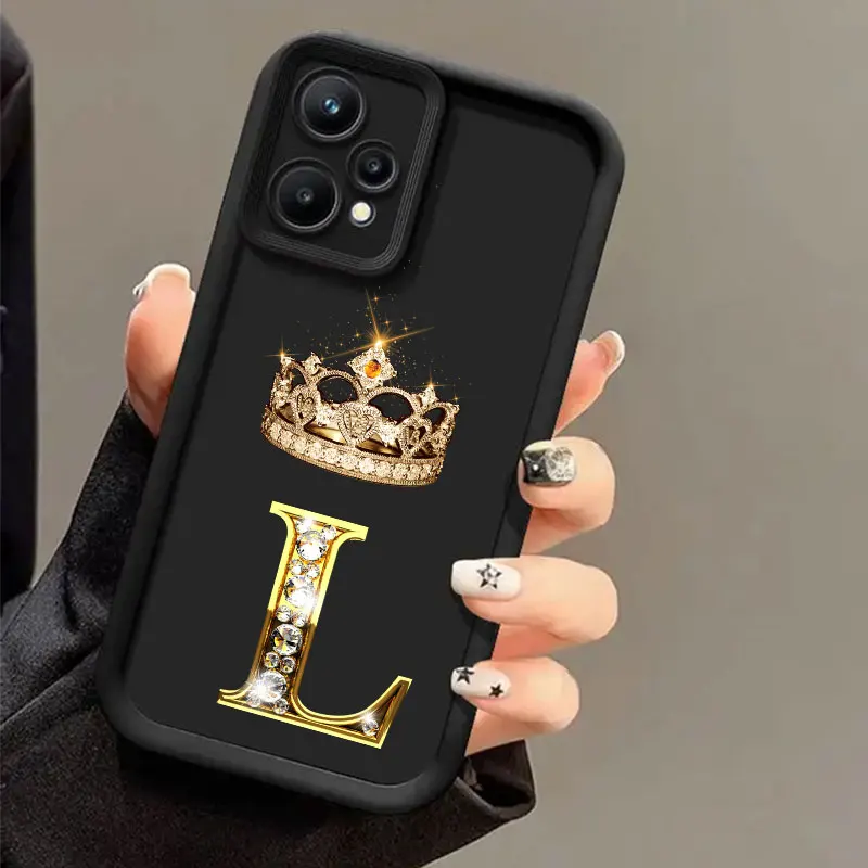 تاج رسالة E K M L J جراب هاتف ل Realme 8 9 11 14 12 13 Pro Plus C31 C35 C21Y C53 C55 C63 C65 C67 C71 C75 GT 3 6 NEO5 غطاء
