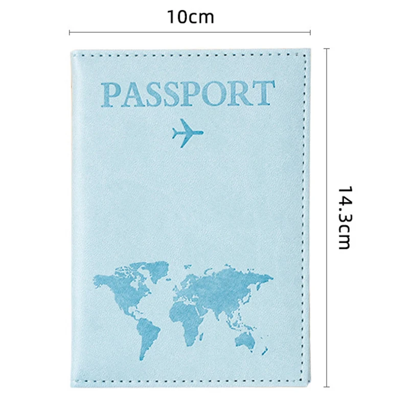 Porte-passeport en PU avec motif de carte, couvertures de passeport de voyage, housse de protection, porte-carte d'identité et carte de crédit, accessoires de voyage