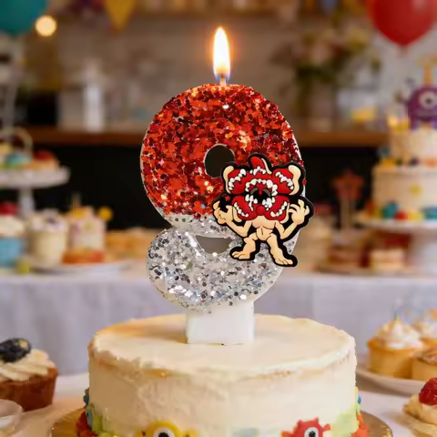 Velas Temáticas de Stranger Things con los Números del 0 al 9, Velas para Pastel de Cumpleaños Infantiles, Accesorios para Fiestas de Dibujos Animados, Regalos y Suministros