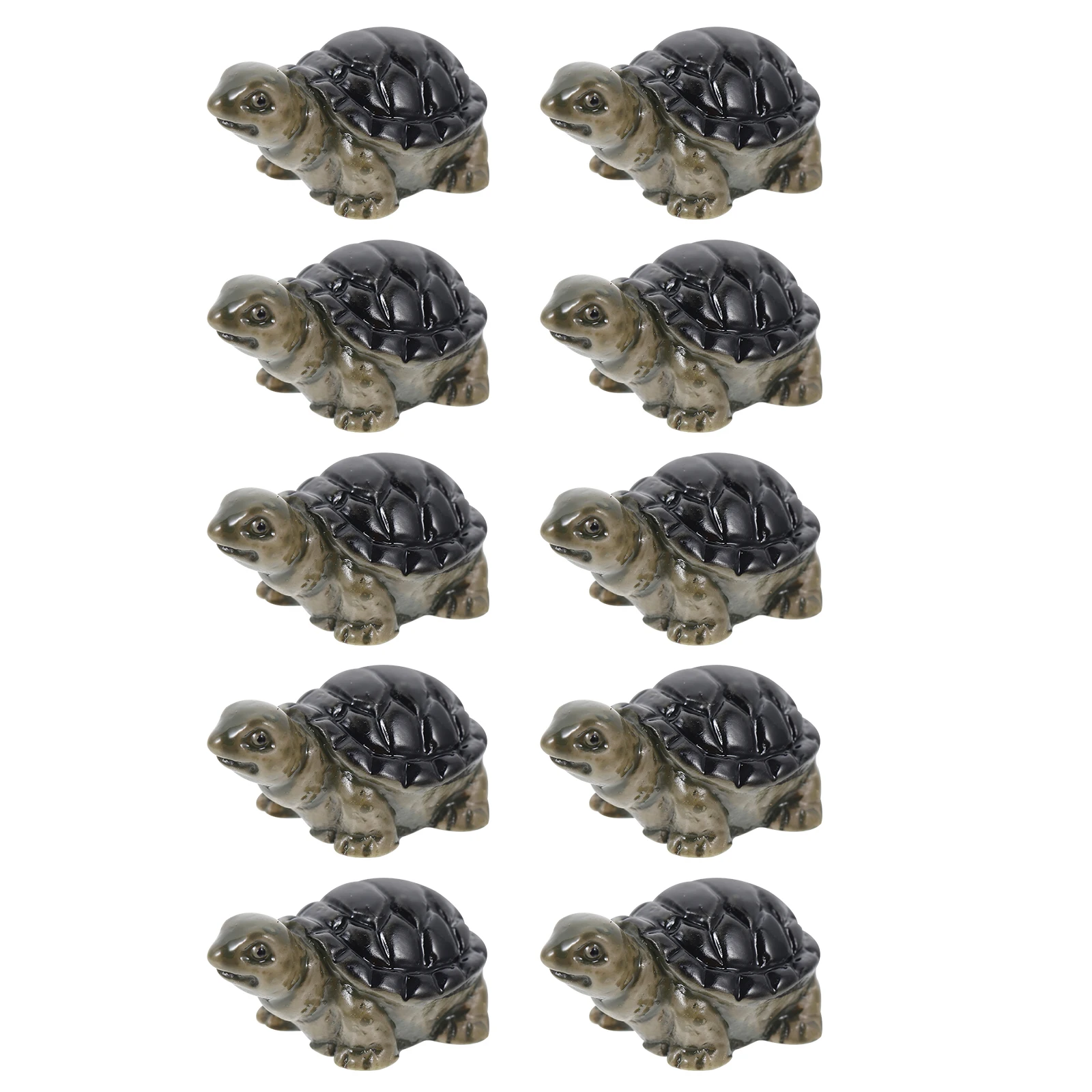 

10Pcs Artificial Turtle Aquarium Decor Resin Simulation Turtles for Fish Tank Landscaping Micro Environment Natural-Looking Pond