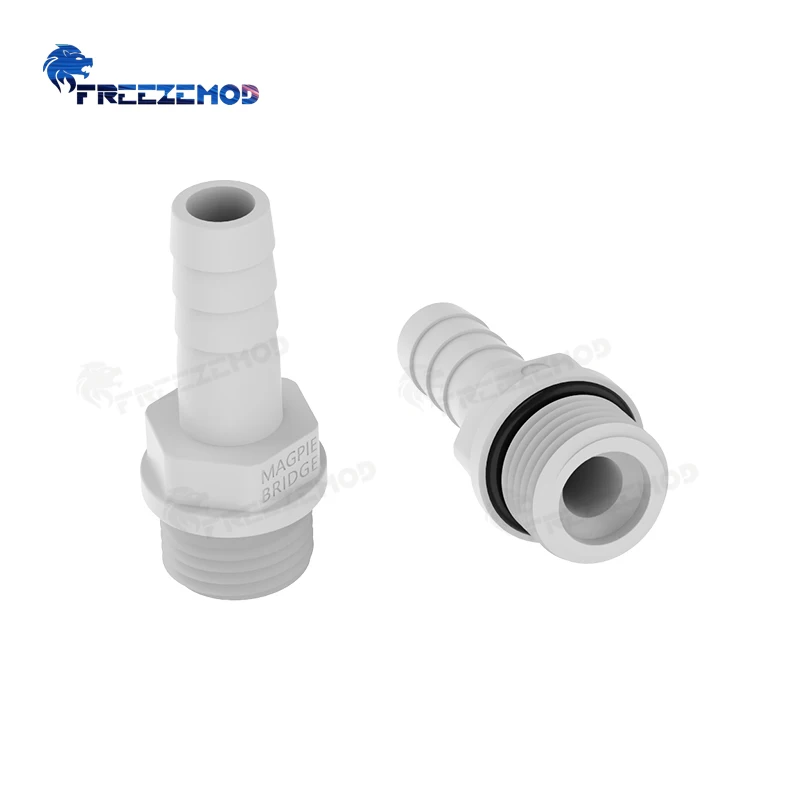 FREEZEMOD G1/4 POM Barb Fitting for PC Water Cooling Tubing, JBT-ZC Anti-Corrosion Chemical Resistant Connector White