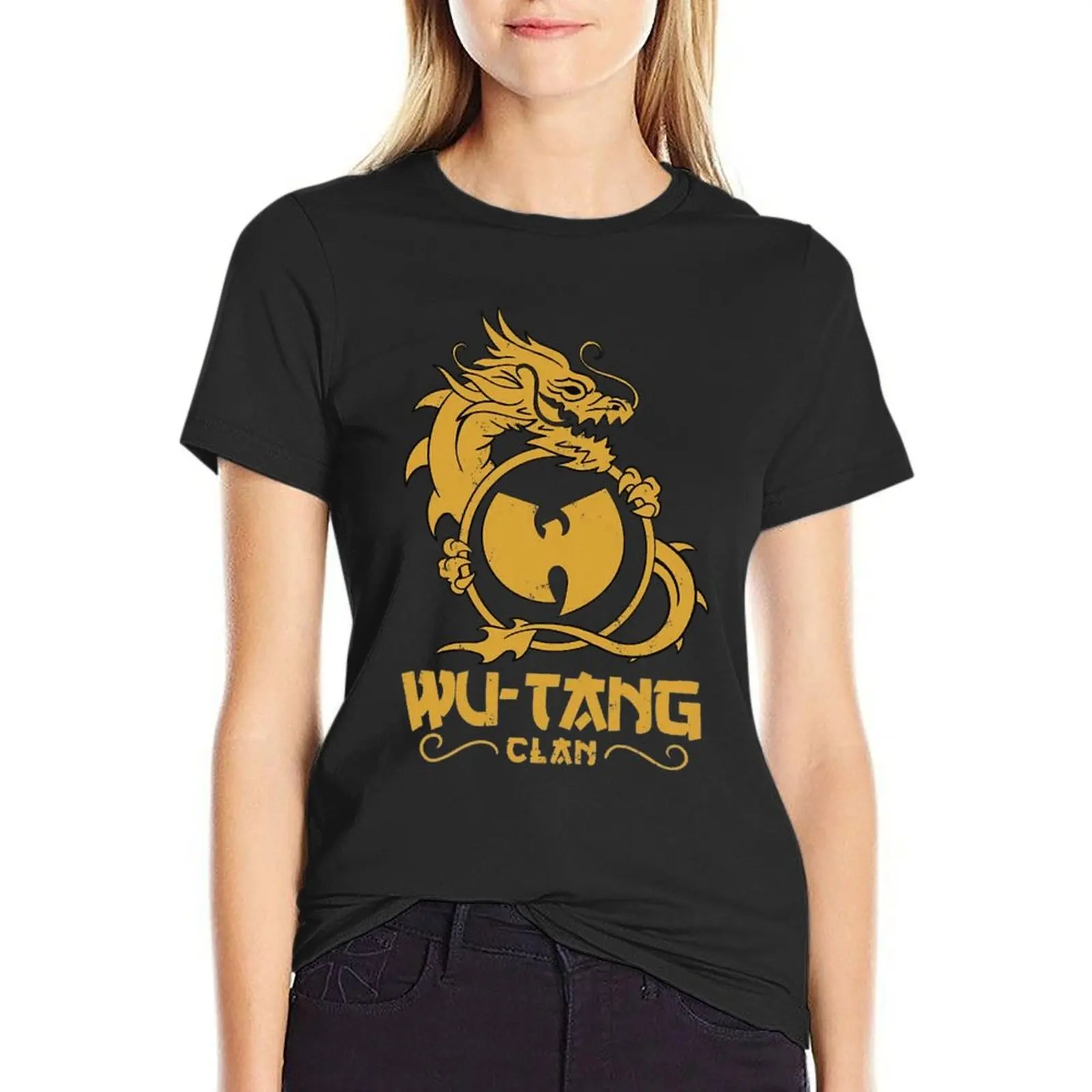 Wútàng band clán Dragon Oriental T-Shirt kawaii clothes oversized sports fans customs design your own western t shirts for Women