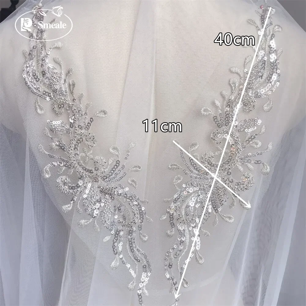 3 Designs. Mehrfarbige, verschlüsselte Perlenstickerei mit Paillettenkragen-Applikationen, Hochzeits- und Abendkleid, Blumenaccessoires RS4196 – Detail 3