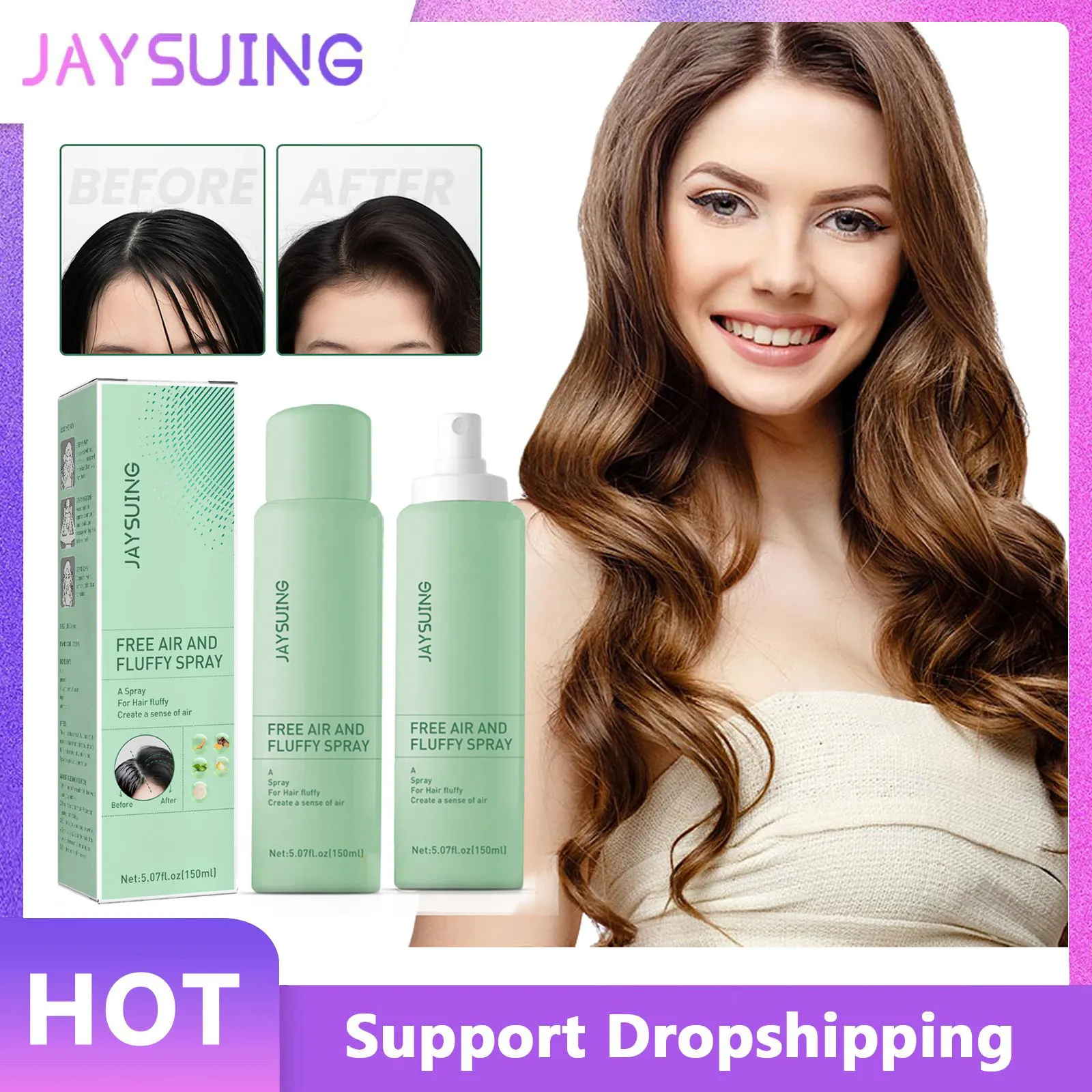 Jaysuing Hair Dry Spray Quick No-wash Oil Control Leave In Dry Hair Fluffy Lazy Emergency Artifact Hair Oil Remove Spray 150ml